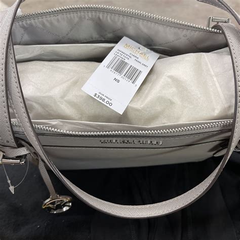 michael kors ciara pearl grey|Ciara Large Saffiano Leather Satchel .